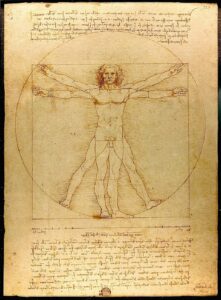 Omul Vitruvian de Leonardo da Vinci, simbol al corpului uman privit ca întreg în medicina holistică